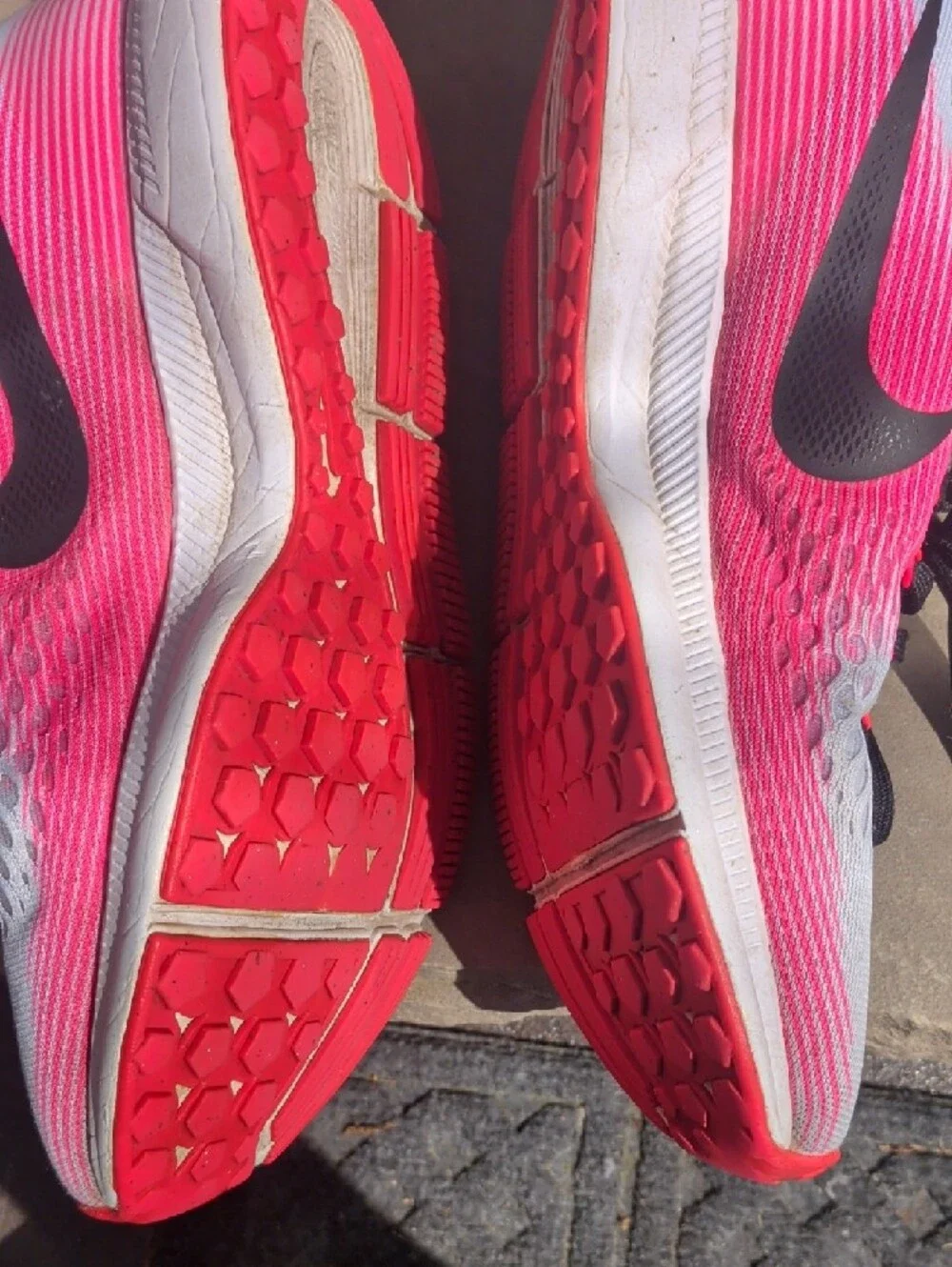Nike Women's Pink and Gray Running Sneakers